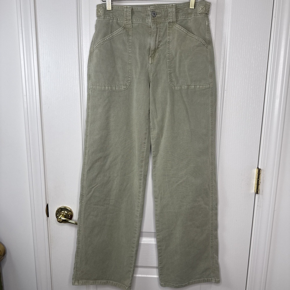 American Eagle Womens Size 4 Sage Green Wide Leg Utility Pants Cotton Lyocell